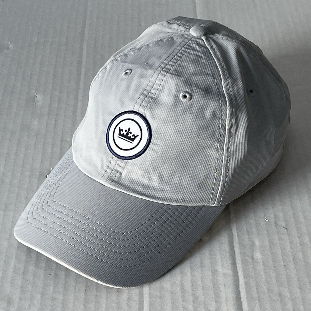 Peter Millar Mens Baseball Cap OSFA Gray Crown Seal Performance Hat Strap Back